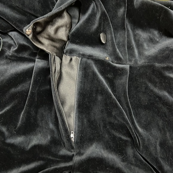 VINTAGE BLACK VELVET SATIN 90’s Y2K JUMPSUIT BELTED SIZE SMALL EUC - Picture 13 of 15